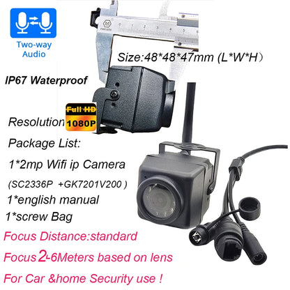 Camhi 2MP 5MP Mini Waterproof IP67 TF Card Slot 940NM IR Night Vision IP Camera Wifi Outdoor For Car Vehicle Fleet&Bird Nest