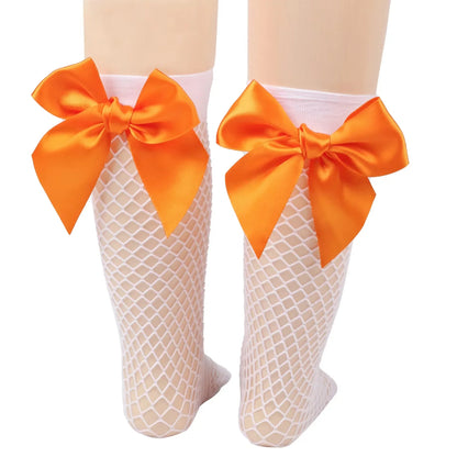 Baby Ankle High Lace Fishnet Vintage Short Socks Girl's Mesh Bow Fishnet Stockings Cute White Black Fashion Parent Child Socks