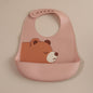 Customize Cartoon Animal Silicone Baby Bib with Name & Pattern Food-Grade Solid Feeding Bib DZ31