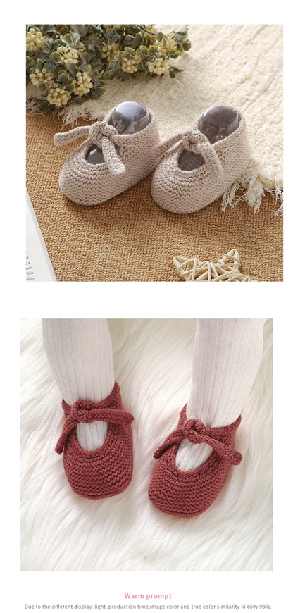 Newborn Baby Shoes Knitted Toddler Children First Bed Boots 0-18M Clothing Accessories Infant Boy Girl Footwear Fashion Shallow
