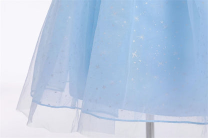 Elsa Cosplay Costume Kids Layers Deluxe Ball Gown Princess Dresses Aurora Christmas Wedding Evening Dress Girls Princess Dresses