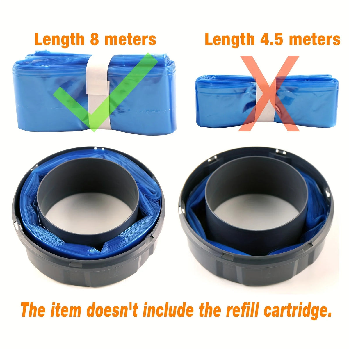 8 Meters 9 Pack Diaper Pail Refill Compatible with Cartridges for Tommee Tippee Sangene Tec Simplee Sangene Twist & Click