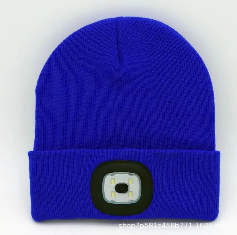 For Woman Cap Night Running Fishing Riding Sports Teenager Beanies Winter Men Beanie Hat with LED Light Rechargeable Knitted Hat