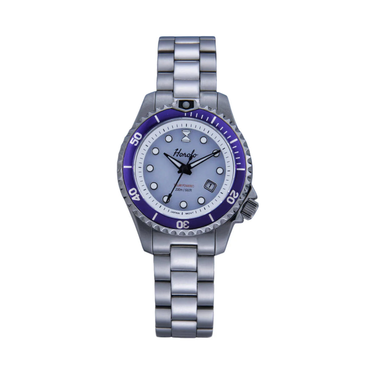 Horolo 30mm Women's Watches Japan Solar Movement Luminous Water Resistant Sapphire Stainless Steel Luxury Watch Gift For Wife