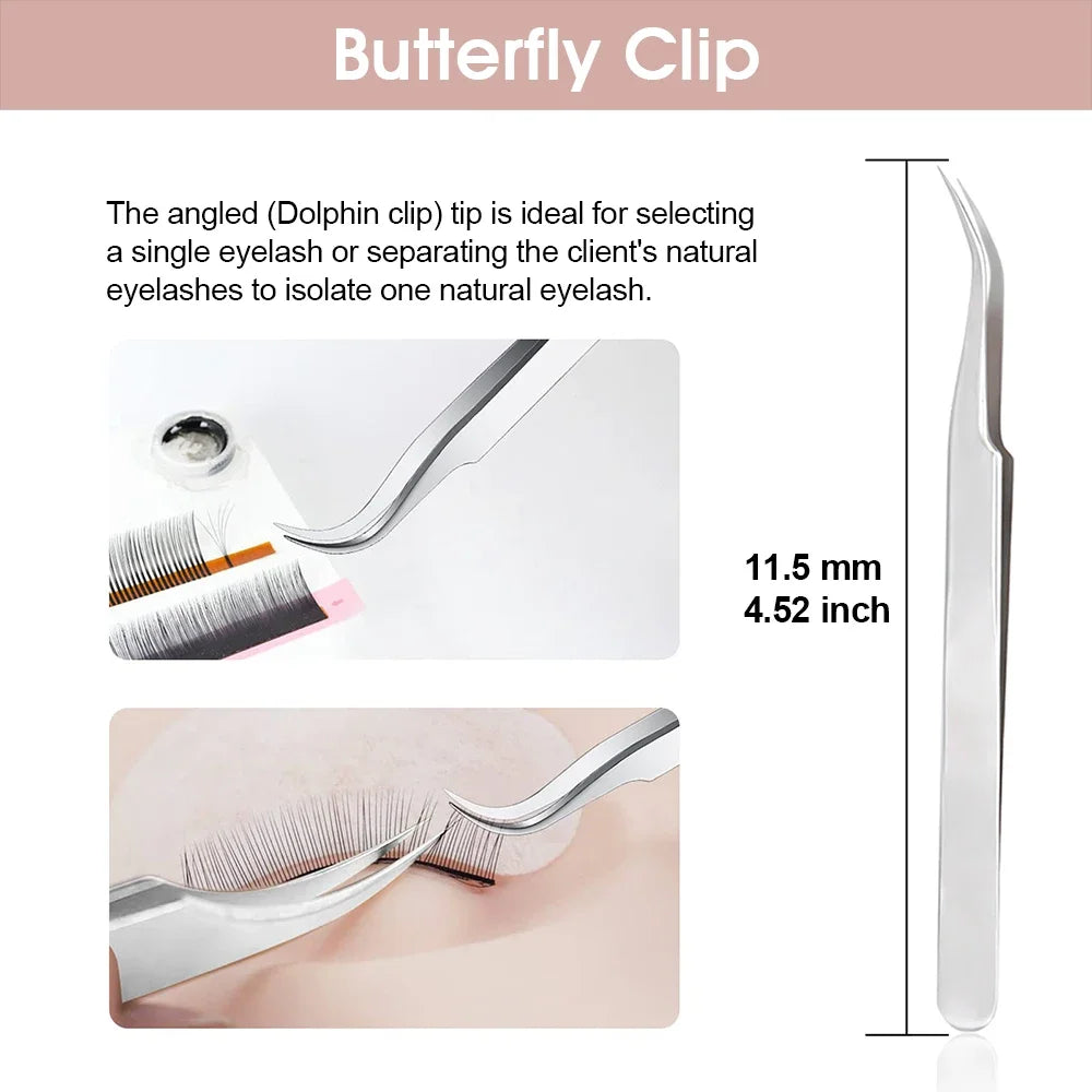 High Precision Non-defrmation Eyelash Make Tools 1Pcs High Elasticity Imported 402 Stainless Steel Gold Feather Lashes Tweezers