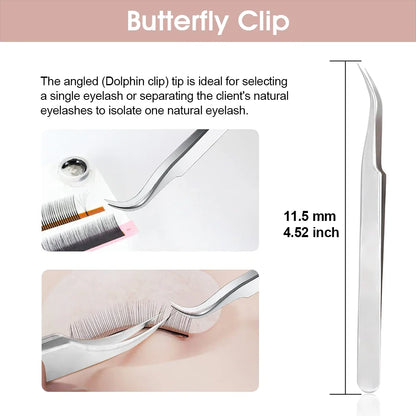 High Precision Non-defrmation Eyelash Make Tools 1Pcs High Elasticity Imported 402 Stainless Steel Gold Feather Lashes Tweezers