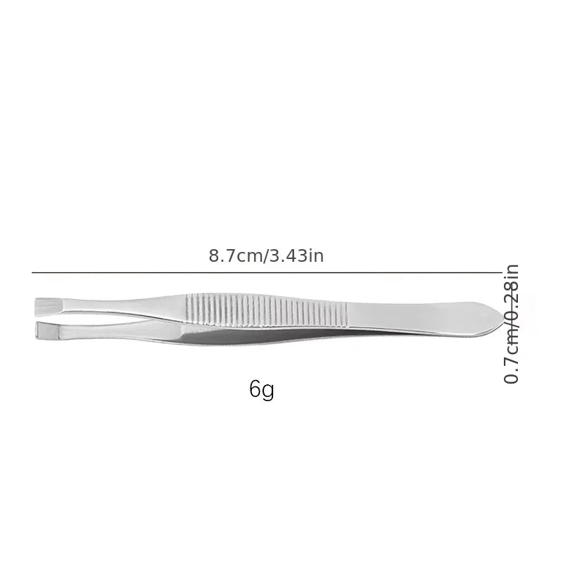 Stainless Steel Convenient Small Tool Eyebrow Pliers Eyebrow Tweezers Professional Eyebrow Hair Removal Tweezer Flat Tip Tools