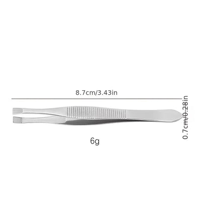 Stainless Steel Convenient Small Tool Eyebrow Pliers Eyebrow Tweezers Professional Eyebrow Hair Removal Tweezer Flat Tip Tools