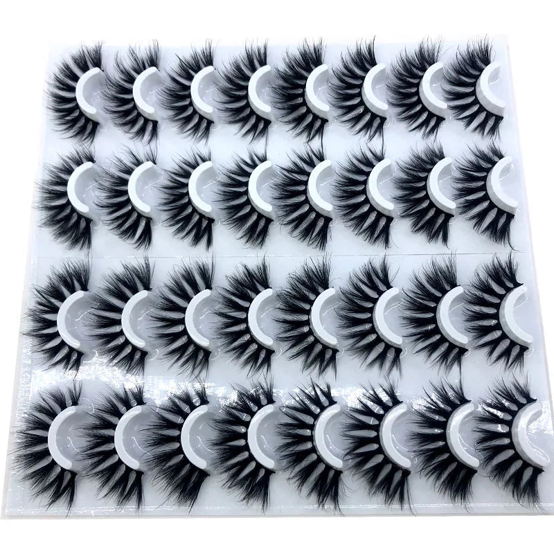 16 Pairs 3D Mink Lashes Natural False Eyelashes Dramatic Volume Fake Lashes Makeup Eyelash Extension Silk Eyelashes