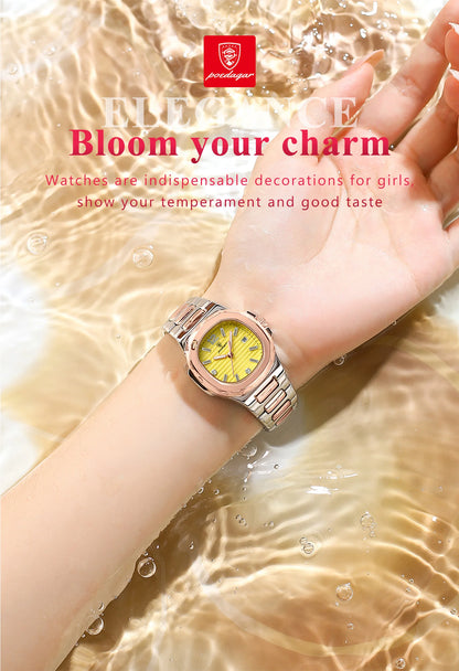 POEDAGAR Luxury Watch For Woman Square Ladies Quartz Watch Luminous Waterproof Date Women's Watches Dress Female Clock reloj+box