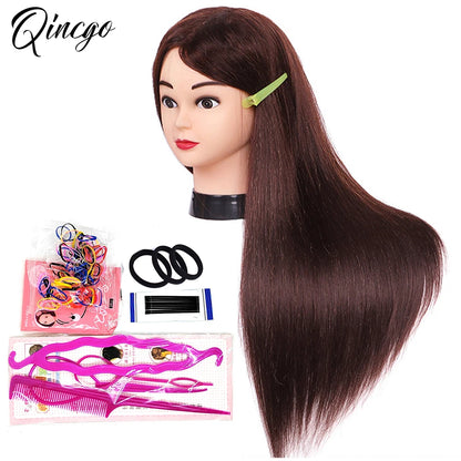 85% Real Human Hair Mannequin Head Without Make-up Professional Hairdressing Training Head For Hair Styling Braid Curl Cut DIY