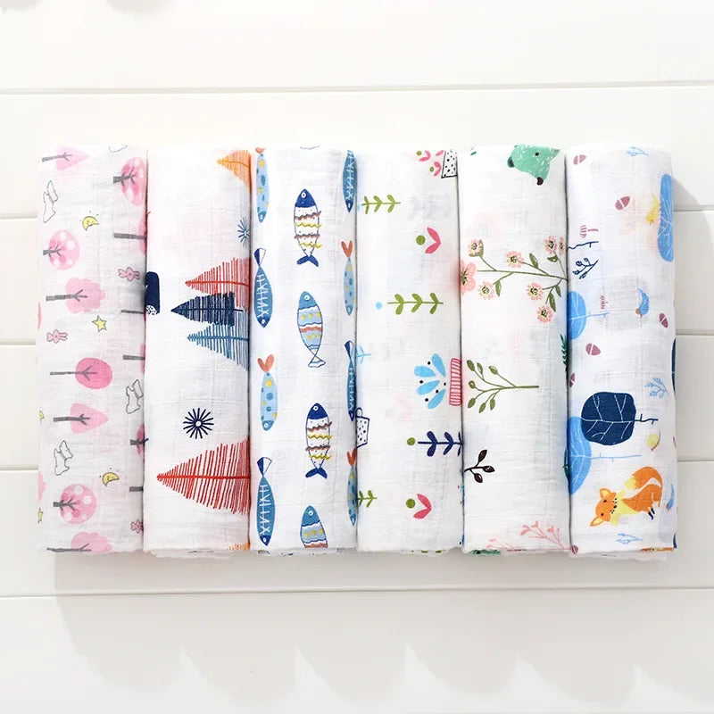 120cm*110cm Swaddle Blanket Baby Cotton Muslin Wrap Baby Blankets Newborn Swaddle Bedding
