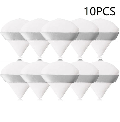 10PCS Triangle Finger Makeup Puff Soft Sponge Blender Wet Dry Powder Puff Reusable Portable Daily Face Cosmetic Beauty Tools