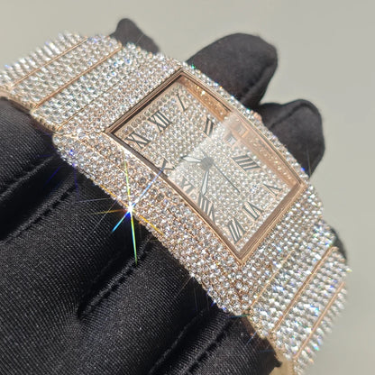 2025 Hot Luxury Brand Quartz Diamond Watch For Men Fashion Hip Hop Full Diamond Bling Jewelry Wristwatches Man Dropshipping ﻿
