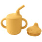 Color Kids 1PCS Silicone Straw Cup With Two Lids BPA Free Leakproof Portable Snack Container Drinking Cup Feeding Essentials