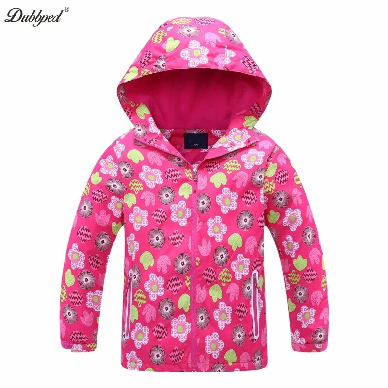 Dubbped Girl Polar Fleece Waterproof Jacket Spring Autumn Children Coats Sport Casual Kids Jackets Double-deck Windproof Jackets