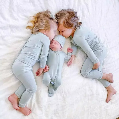 2026 Kids Pajamas Sets Bamboo Fiber Clothes Hight Elasticity Breathable Sleepwear Set For 1-7T Boy Girl Loungewear Suit