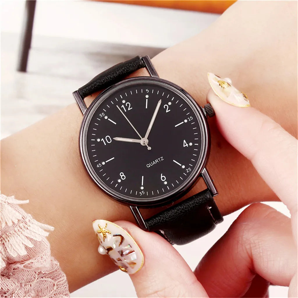 Trendy Fashion Dial Watch Hot Selling Luminous Women Watch Navy Leather Strap Precise Timekeeping Stylish Modern Wristwatch