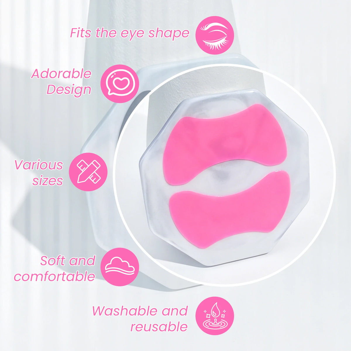 Reusable 2Pcs Eye Pads Silicone Stripe Lash Lift Shield Eyelash Extension Super Sticky Under Eye Gel Patch Beauty Tool