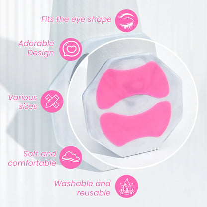 Reusable 2Pcs Eye Pads Silicone Stripe Lash Lift Shield Eyelash Extension Super Sticky Under Eye Gel Patch Beauty Tool