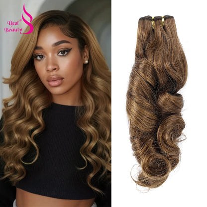 Real Beauty Platinum Blond Brazilian Body Wave Hair Weave Bundles 12"-28" High Ratio Remy Hair Extensions Brown #2 #4 #P6/613