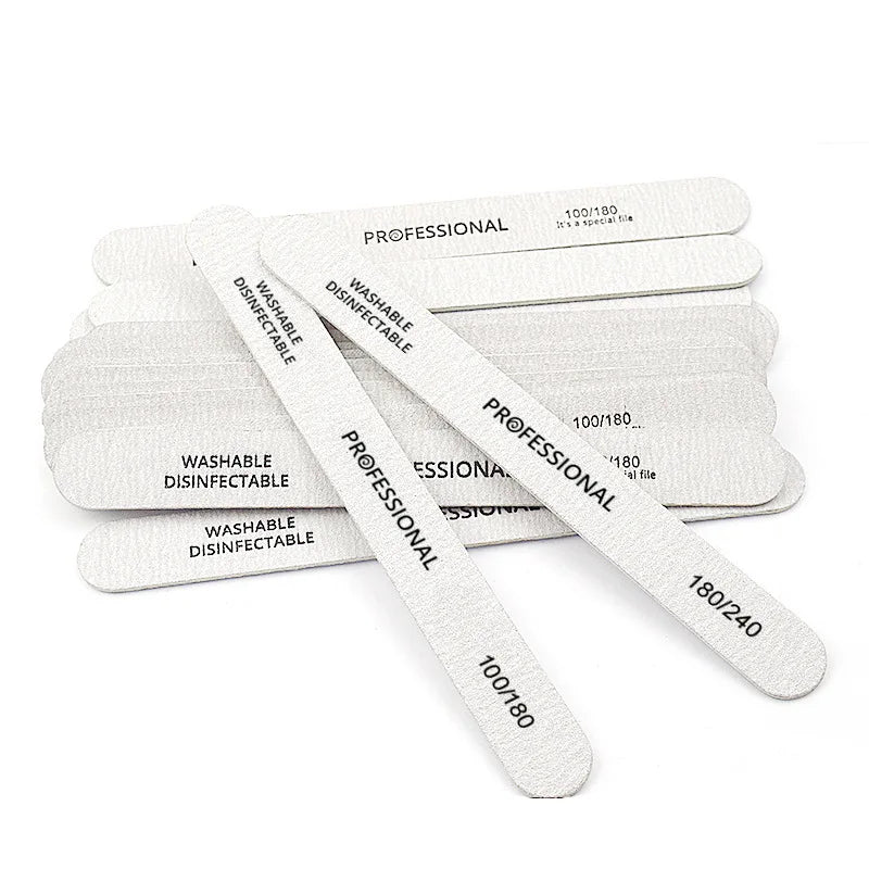 10/25/50Pcs Nail File 100/180/240 Wooden Sanding Buffer Block Pedicure Manicure UV Gel Nail Polish Pro Files Artificial tips