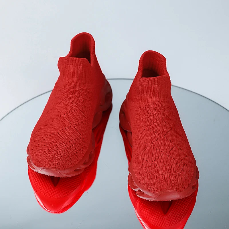 Children Sneaker Boys Sock Shoes Fashion Knit Spring Breathable Lightweight Running Sports Shoes Boy Slip on Casual Sneaker