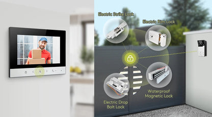 HOMSECUR 7" HD Video Door Phone Intercom Doorbell Auto Snapshot For 2 Families