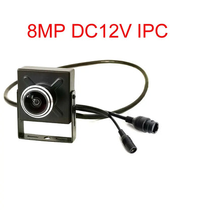 4MP/8MP Metal Mini IP Camera DC 12V or 48V POE 2K/4K H.265 ONVIF IPC Human Motion Detection With Wide View Fisheye Lens 1.8mm