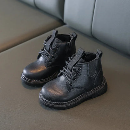 Autumn Winter Kids Boots Warm Plush Boys Toddler Girls Boots Fashion Leather Children Casual Shoes Boys Girls Boots for Kids