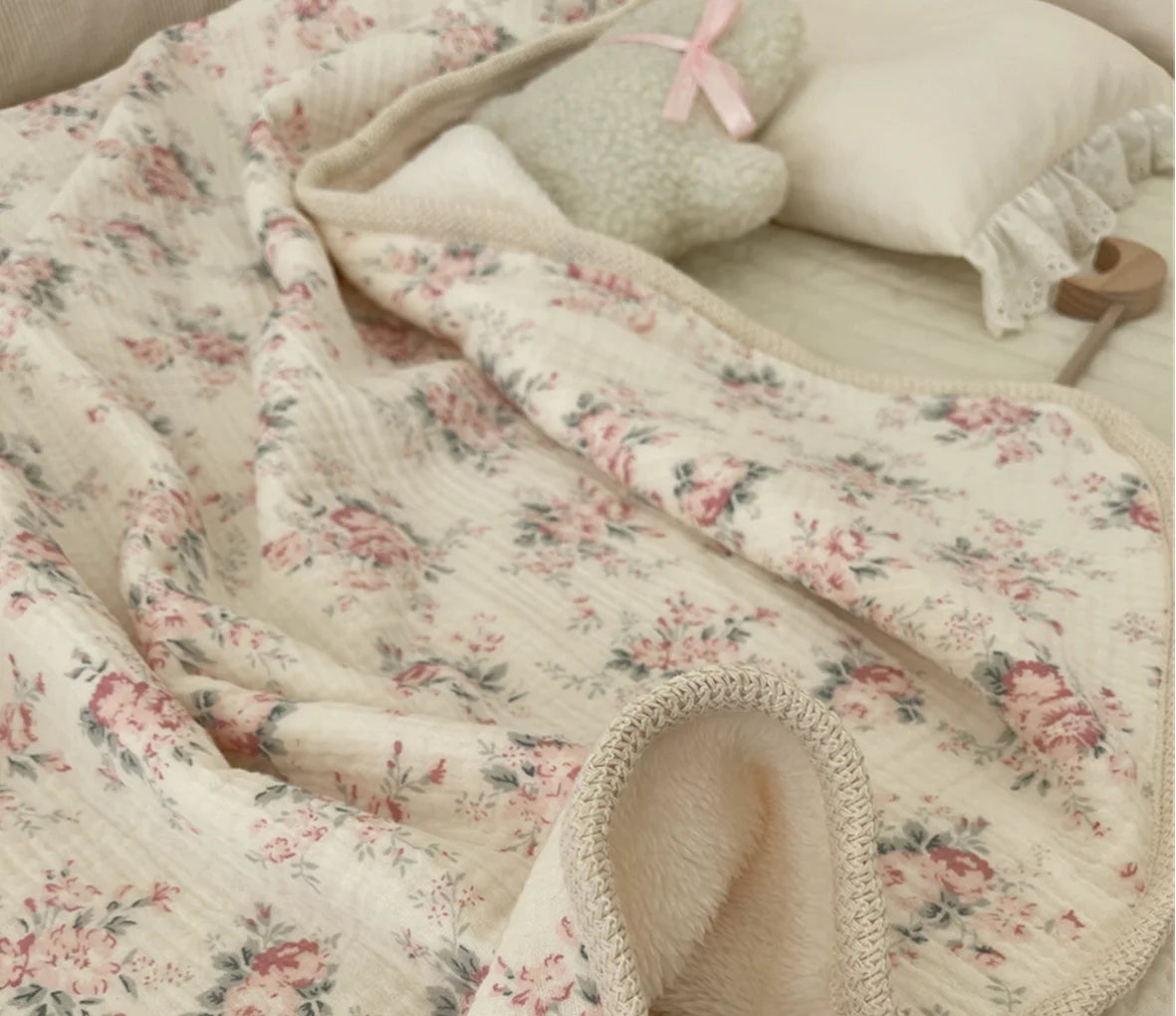Muslin Baby Blanket Newborn Infant Swaddles Wrap Blankets Winter Fleece Thermal Crib Stroller Sleep Cover Soft Throw Blankets
