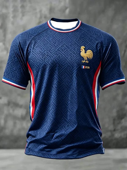 2026 France Fan Inspired Soccer Jersey 3D Graphic T-shirt Quick Dry Casual Daily Sports Tee Family Matching Unisex Adults Kids
