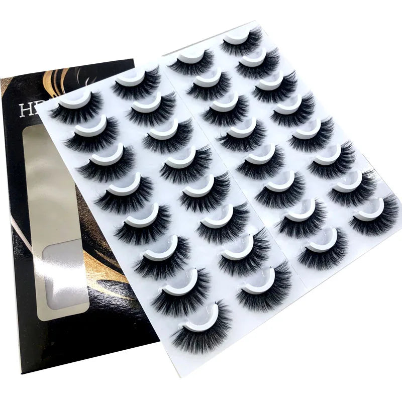16 Pairs 3D Mink Lashes Natural False Eyelashes Dramatic Volume Fake Lashes Makeup Eyelash Extension Silk Eyelashes