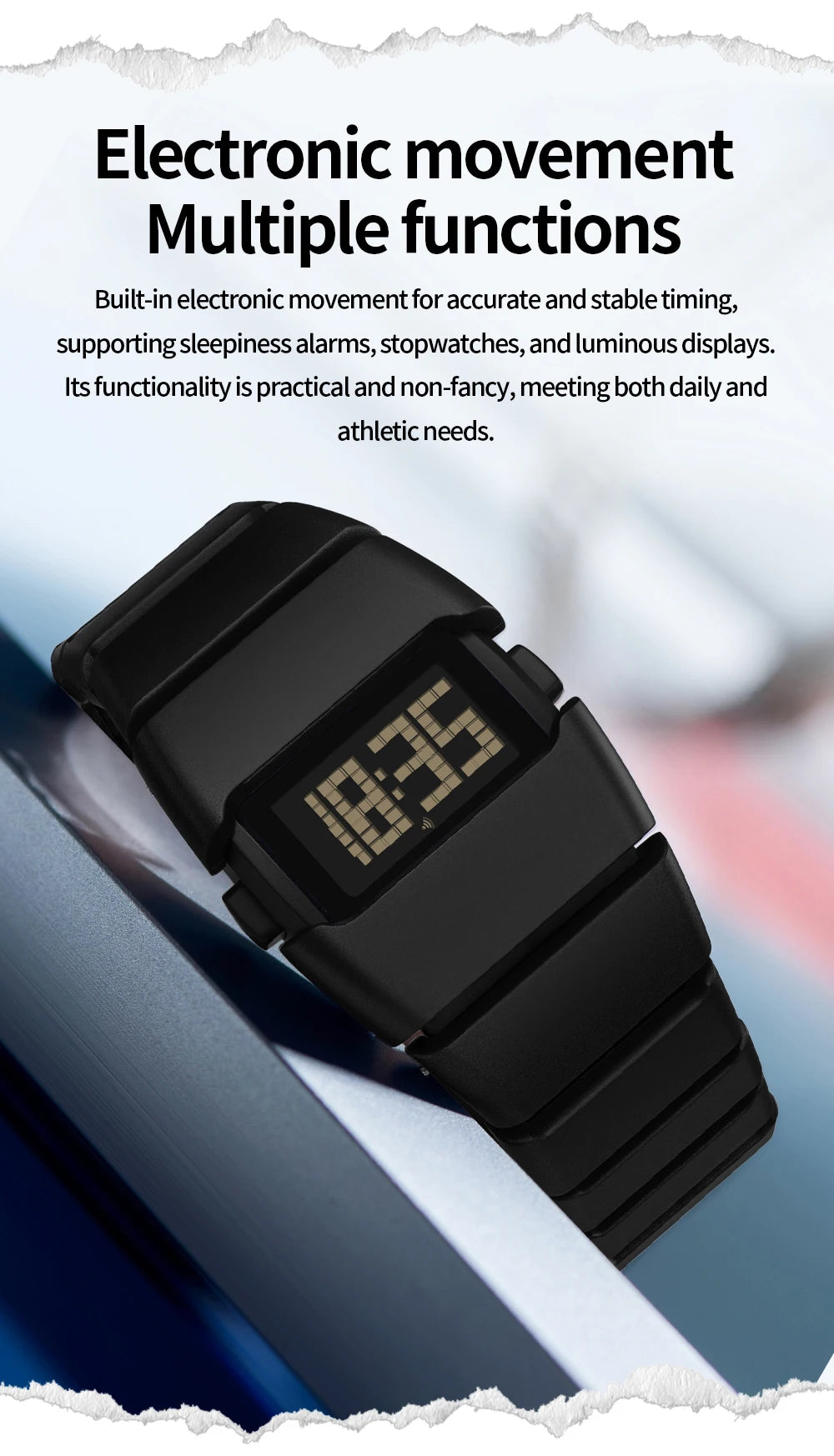SANDA 9504 Retro Electronic Watch 5ATM Waterproof Night Light Display Snooze Alarm Clock Stopwatch Men's and Women's Watches2026