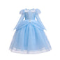 Elsa Cosplay Costume Kids Layers Deluxe Ball Gown Princess Dresses Aurora Christmas Wedding Evening Dress Girls Princess Dresses