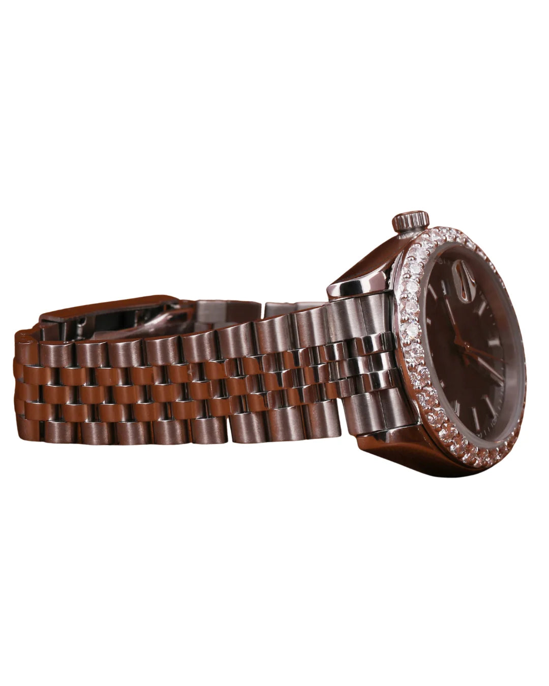 New Full Stainless Steel Plated Black Dial Quartz Watches Anniversary And Wedding Gift For Women's from Indian Supplier