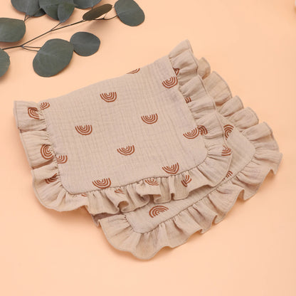 Soft Muslin Cotton Gauze Shoulder Rag Baby Burping Pad Ruffle Newborn Baby Burp Cloths