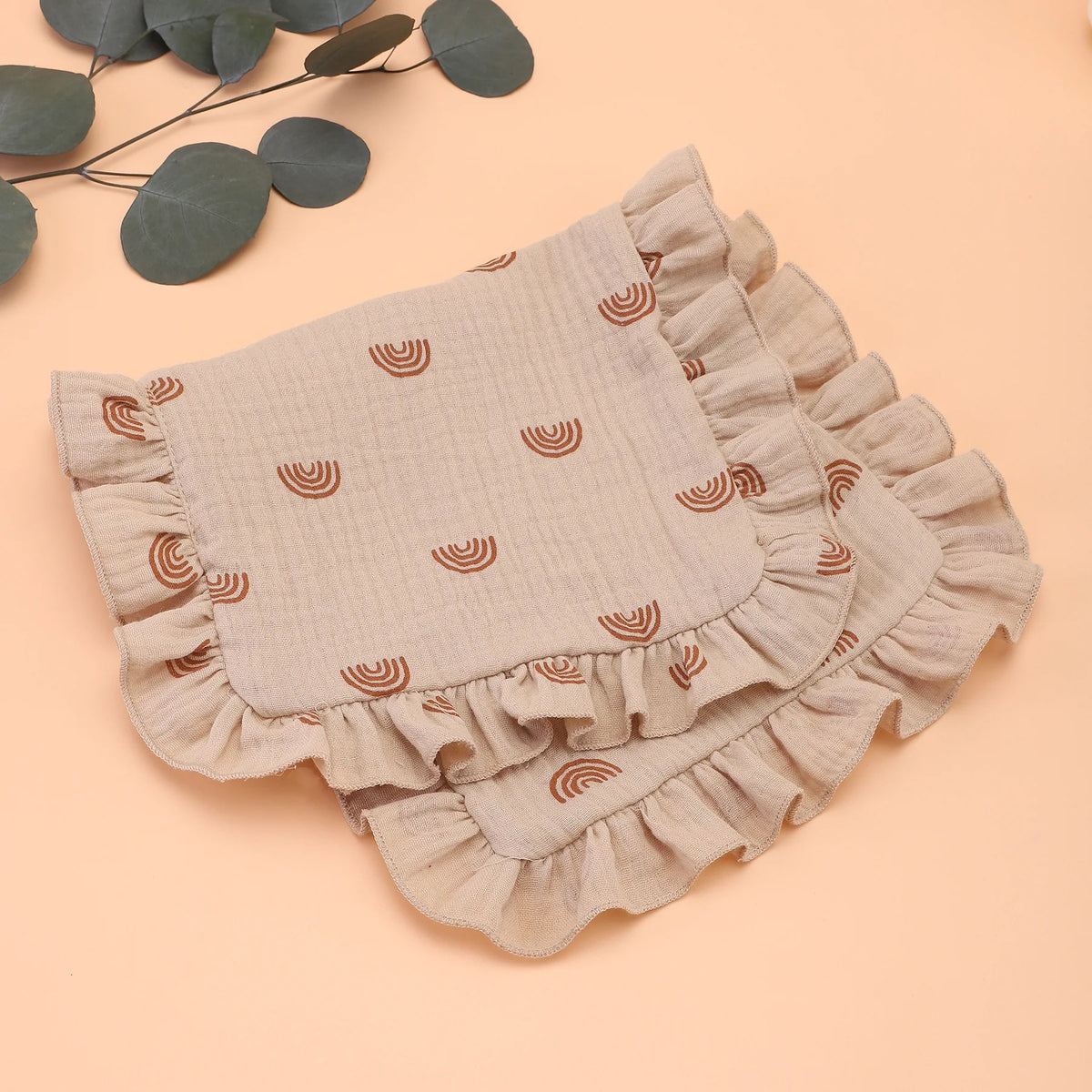Soft Muslin Cotton Gauze Shoulder Rag Baby Burping Pad Ruffle Newborn Baby Burp Cloths