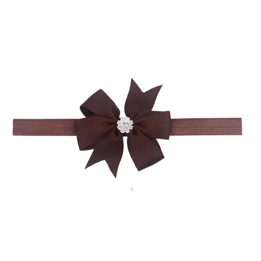 1 Piece Baby Headband Girl Bandage Ribbon Bowknot Infant Kids Hair Accessory Newborn Bow Crystal Toddler Band Headwear