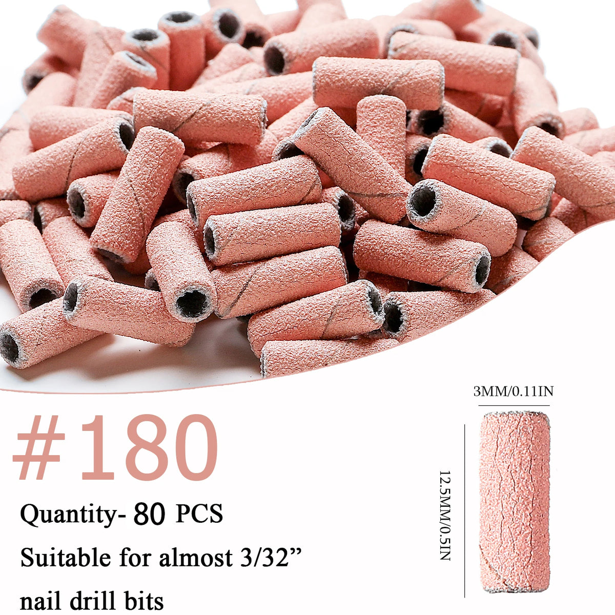3mm 80pcs Mini Zebra Nail Sanding Bands Electric Machine Nail Drill Bits UV Gel Acrylic Polish Remover For Nails Accessory Tool