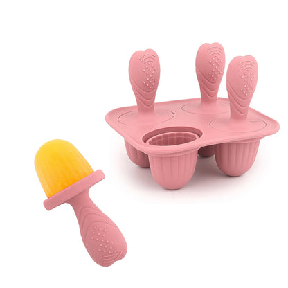 Baby Fruit and Vegetable Mold Silicone Hand Ring Popsicle Mold Baby Teething Teether Ice Cream Mold Baby Food Storage Container