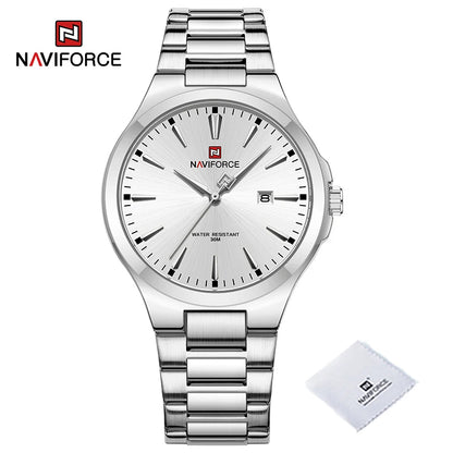 NAVIFORCE Trend Watch for Men Casual Date Display Waterproof Quartz Military Stainless Steel Strap Man Watches Relogio Masculino