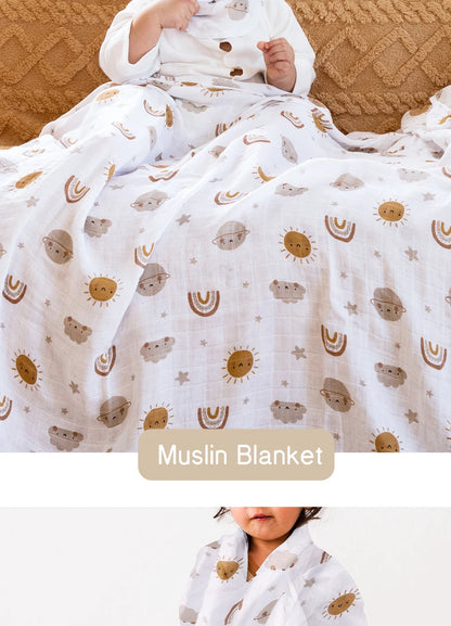Kangobaby #My Soft Life# Solid Color Bamboo Cotton Baby Muslin Swaddle Blanket Newborn Bath Towel Infant Quilt Size 120x110cm