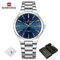 NAVIFORCE Trend Watch for Men Casual Date Display Waterproof Quartz Military Stainless Steel Strap Man Watches Relogio Masculino