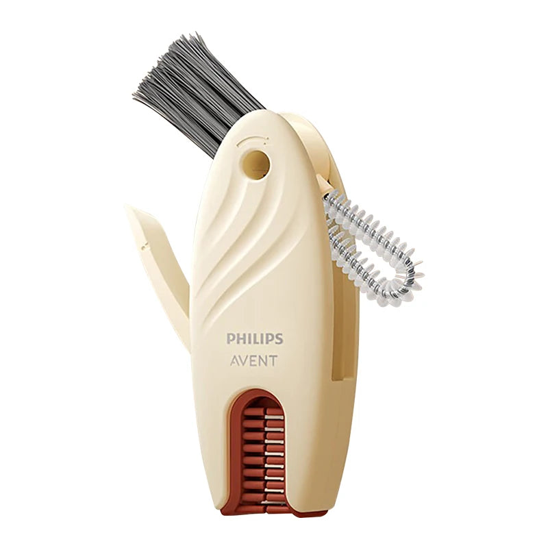 Avent W67 Bottle Brush Cleaning Set of 10 Magnetic Suction Silicone Brush Head for Washing Draining Without Damaging The Bottle