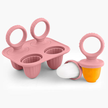 Baby Fruit and Vegetable Mold Silicone Hand Ring Popsicle Mold Baby Teething Teether Ice Cream Mold Baby Food Storage Container