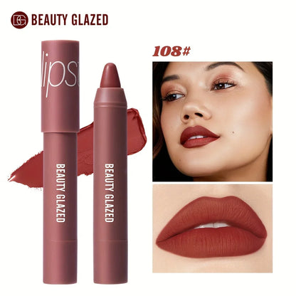 BEAUTY GLAZED 12 Colors Long-Lasting Waterproof Non-Stick Matte Lipstick Pen