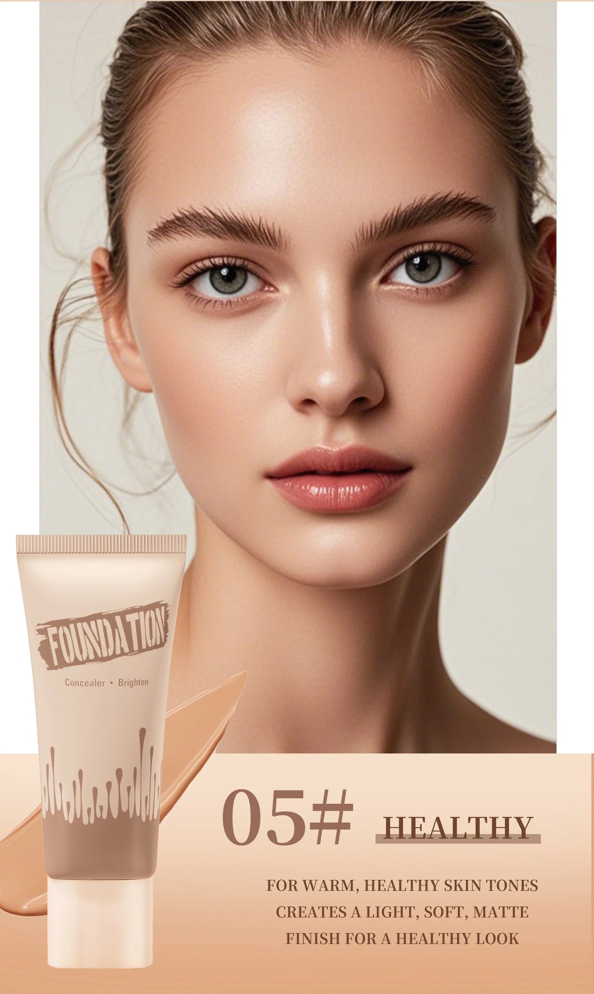 Full Coverage Foundation, Matte Finish Oil-control Liquid Foundation, Covering Blemishes And Dark Spot, Concealer Cream