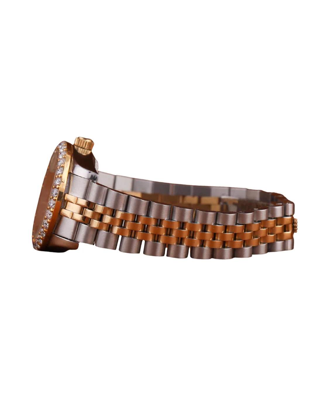 Moissanite Full Stainless Steel Watch Brown Dial Watches for Export Sale Hip Hop Diamond Watch Gift For Women's