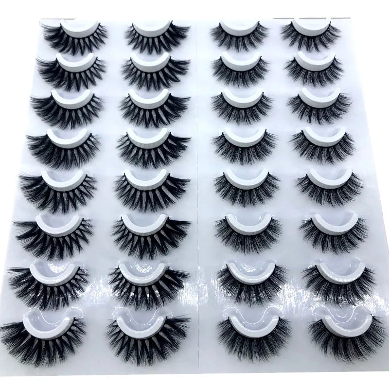 16 Pairs 3D Mink Lashes Natural False Eyelashes Dramatic Volume Fake Lashes Makeup Eyelash Extension Silk Eyelashes